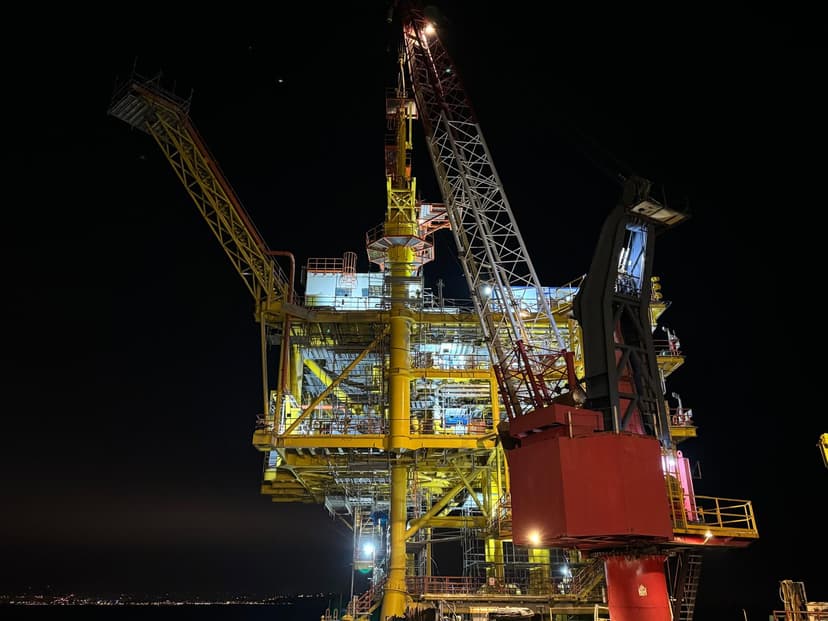 Deniz platformu vinç montajı çalışmaları