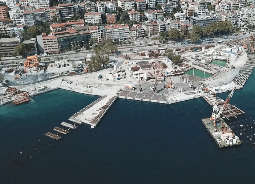 İskele inşası çalışmaları